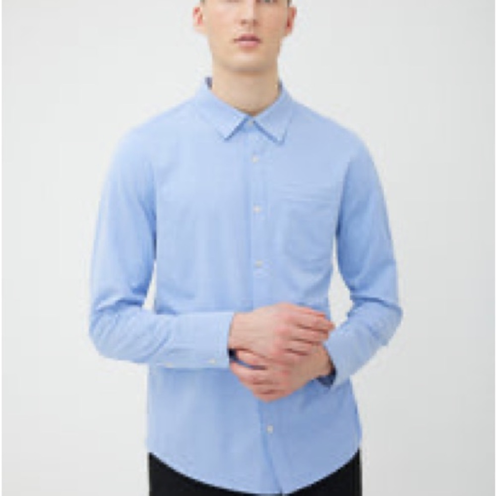 Kit and Ace Casual Blue Button-Down Shirt